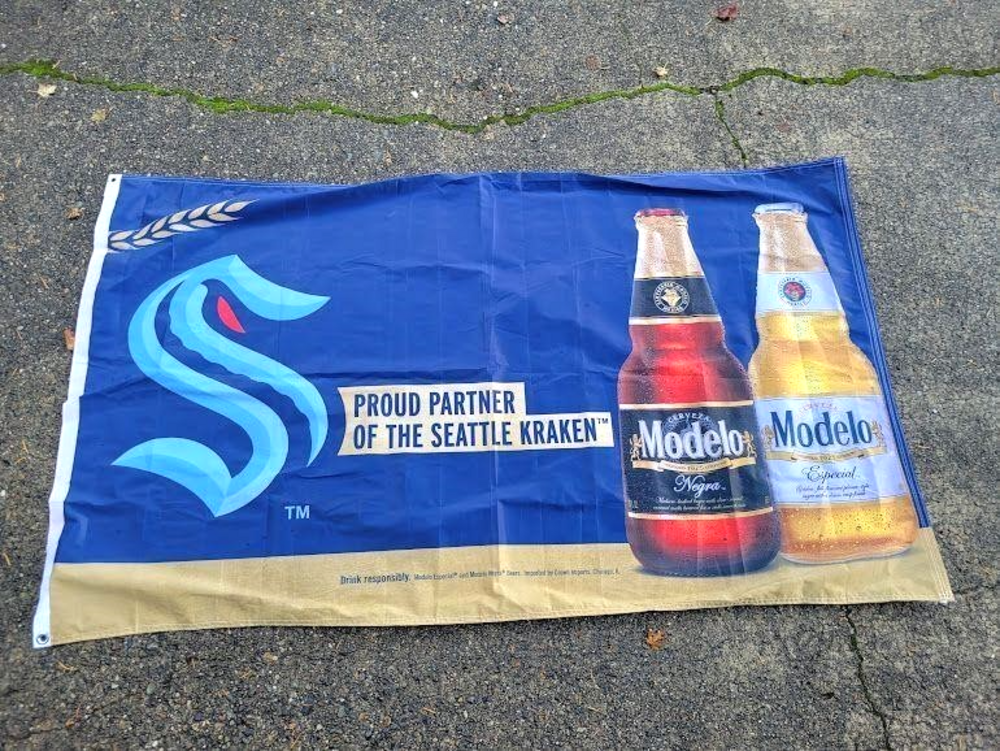 Rare Seattle Kraken Modelo Beer Flag Banner